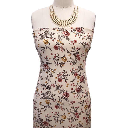 P-2799-754-CREAM-TERRACOTTA - PRINTED POLY MOROCCAN 100% POLY