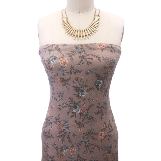 P-2799-798-HC-MOCHA-SAGE - PRINTED PRS HACCI BRSHED 68% POLY 28% RAYON 4% SPAN