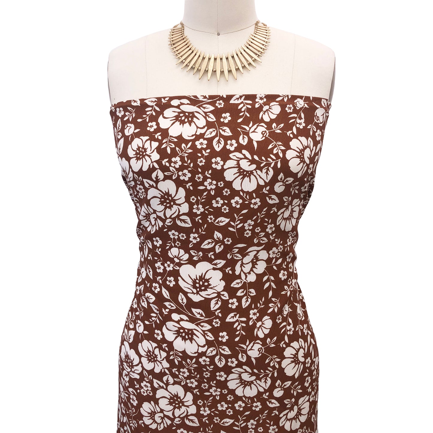 P-2802-754-CARAMEL-ECRU - PRINTED POLY MOROCCAN 100% POLY