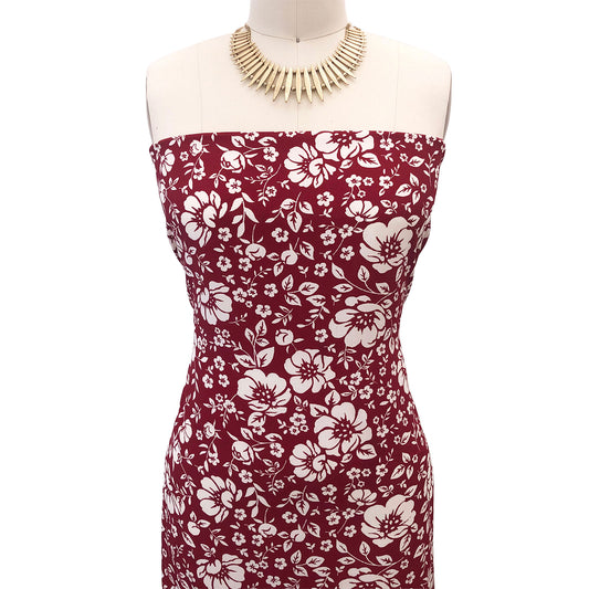 P-2802-754-RED-ECRU - PRINTED POLY MOROCCAN 100% POLY