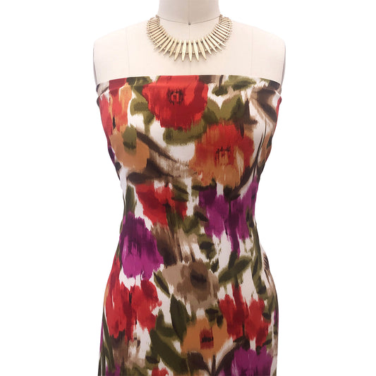 P-2809-754-IVORY-SPICY-ORANGE - PRINTED POLY MOROCCAN 100% POLY