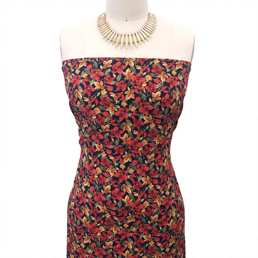 P-2817-754-NAVY-RED - PRINTED POLY MOROCCAN 100% POLY