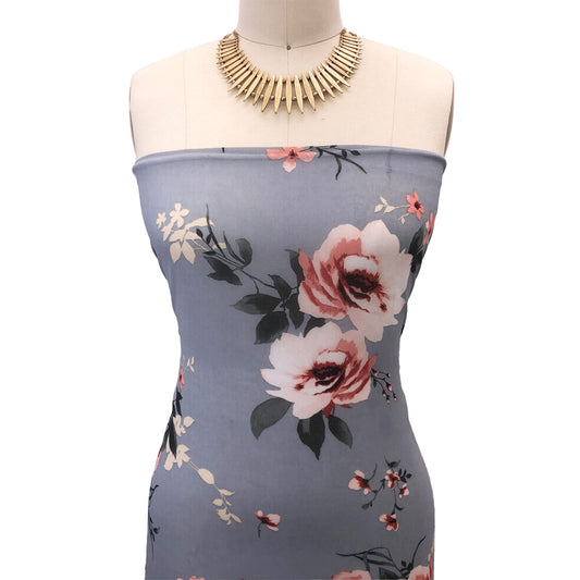 P-2819-501-PEARL-BLUE-BLUSH - PRINTED 100% POLYESTER HI MULTI CHIFFON WASH