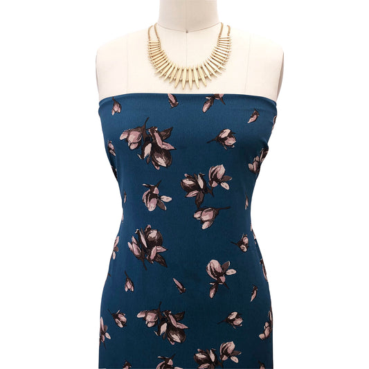 P-2831-754-TEAL-BROWN - PRINTED POLY MOROCCAN 100% POLY