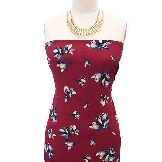 P-2831-754-WINE-VINTAGE-INDIGO - PRINTED POLY MOROCCAN 100% POLY