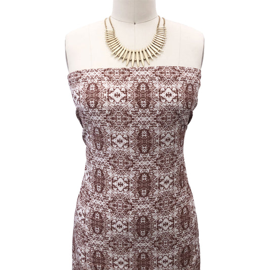 P-2837-754-CINNAMON-IVORY - PRINTED POLY MOROCCAN 100% POLY