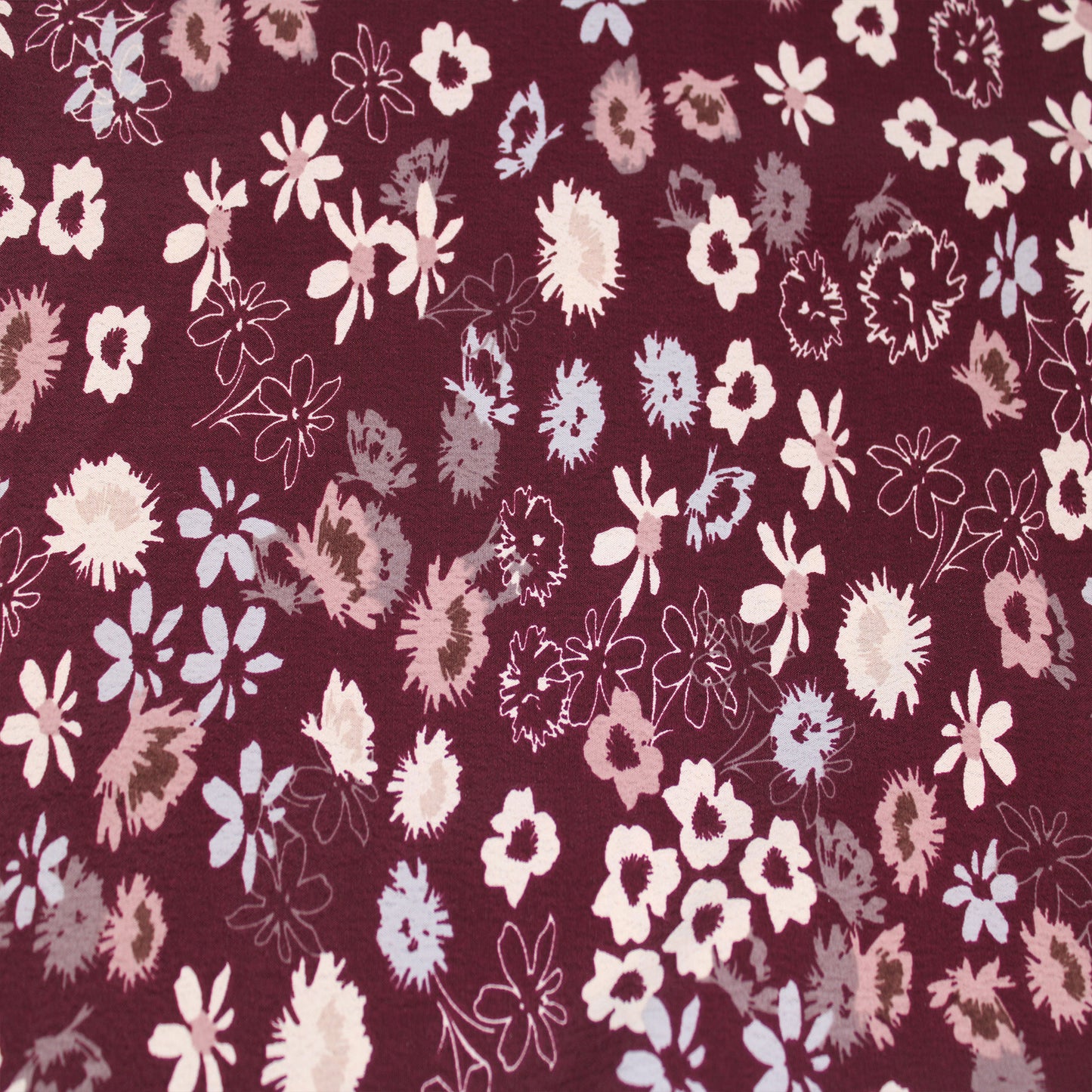P-2840-754-WINE-PALE-BLUE - PRINTED POLY MOROCCAN 100% POLY