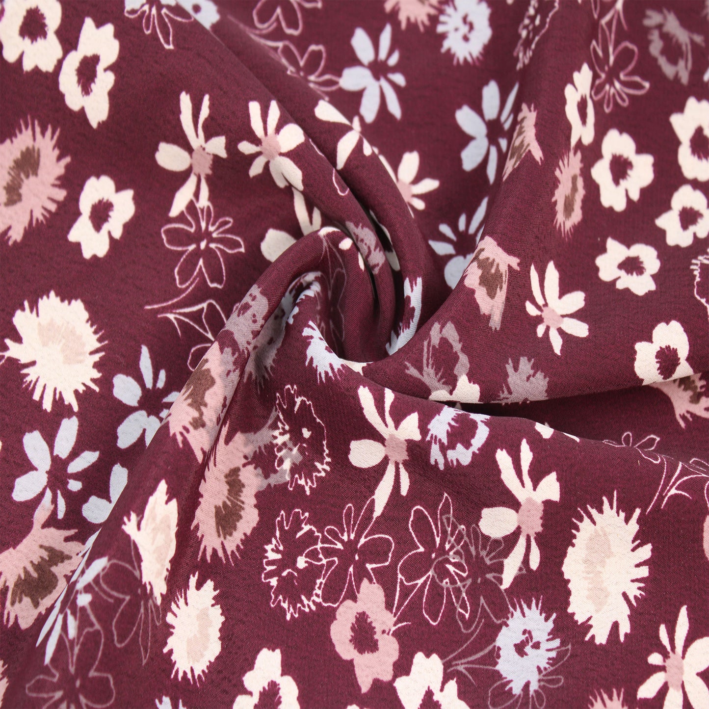 P-2840-754-WINE-PALE-BLUE - PRINTED POLY MOROCCAN 100% POLY
