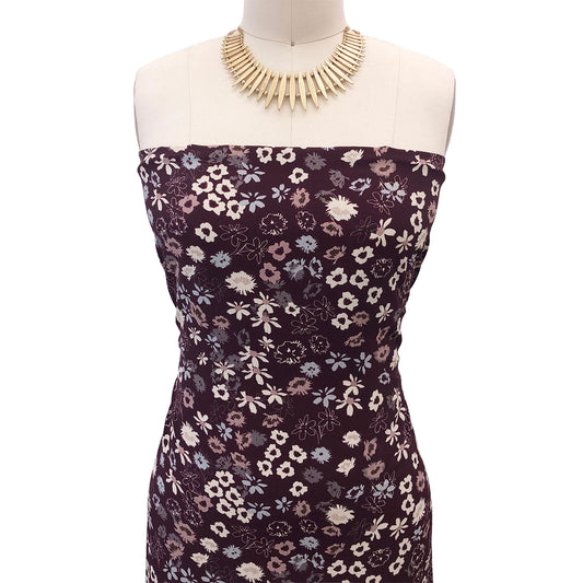 P-2840-754-WINE-PALE-BLUE - PRINTED POLY MOROCCAN 100% POLY