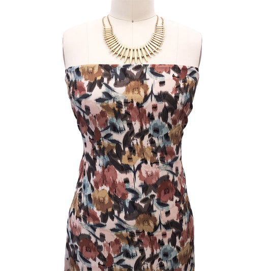 P-2842-754-CREAM-CINNAMON - PRINTED POLY MOROCCAN 100% POLY