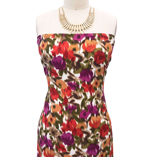 P-2842-754-IVORY-SPICY-ORANGE - PRINTED POLY MOROCCAN 100% POLY