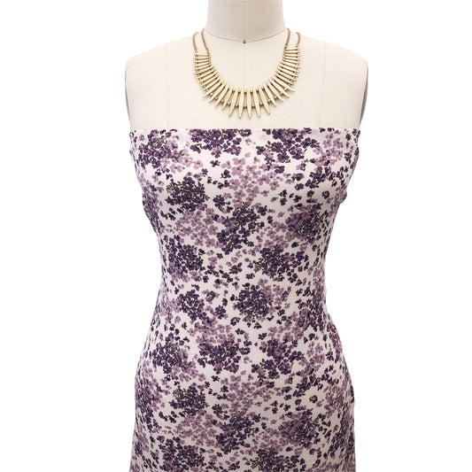 P-2866-636-ECRU-DUSTY-LILAC - PRINTED CREPON 100% RAYON CREPON