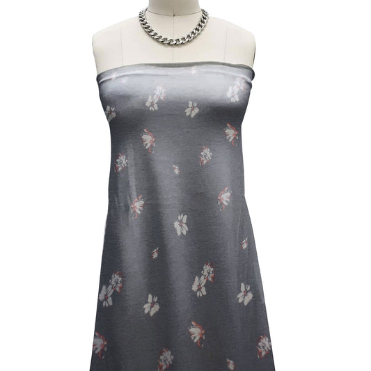 P-2874-754-GREY-ECRU - PRINTED POLY MOROCCAN 100% POLY