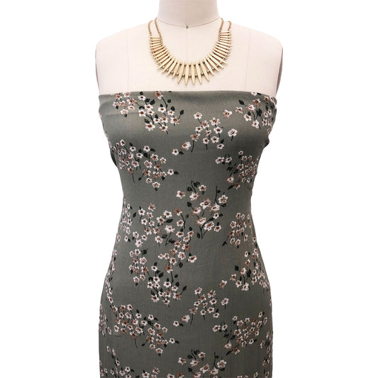 P-2889-636-SAGE-NEUTRAL PRINTED CREPON 100% RAYON CREPON