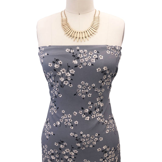 P-2889-754-GREY-SILVER - PRINTED POLY MOROCCAN 100% POLY