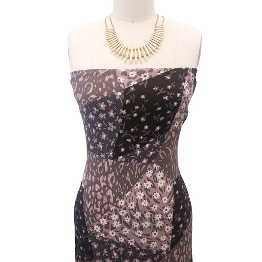 P-2890-636-BROWN-MAUVE - PRINTED CREPON 100% RAYON CREPON