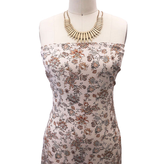 P-2899-754-TAN-APRICOT - PRINTED POLY MOROCCAN 100% POLY