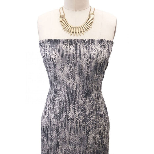 P-2901-501-ECRU-GREY - PRINTED 100% POLYESTER HI MULTI CHIFFON WASH