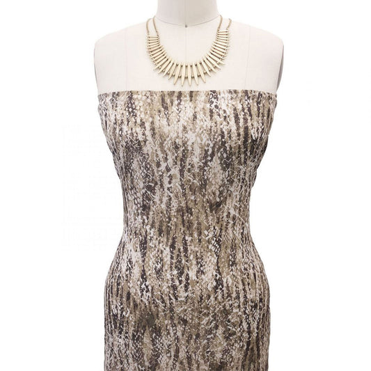 P-2901-501-ECRU-NEUTRAL - PRINTED 100% POLYESTER HI MULTI CHIFFON WASH