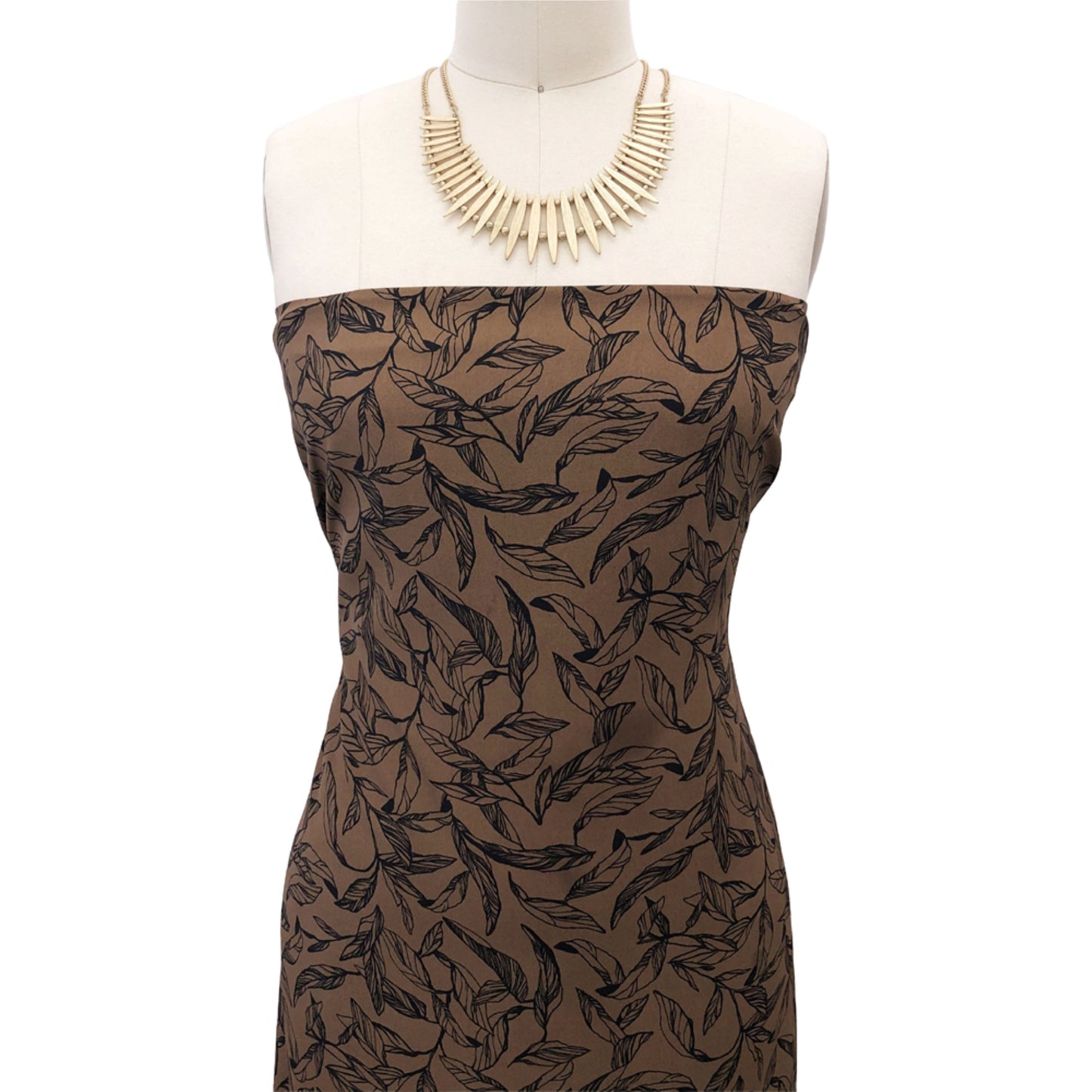 P-2904-754-ALMOND-BLACK - PRINTED POLY MOROCCAN 100% POLY