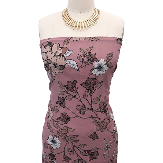 P-2905-754-MAUVE-LATTE - PRINTED POLY MOROCCAN 100% POLY