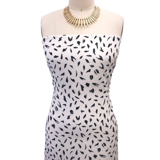 P-2908-754-OFF-WHITE-BLACK - PRINTED POLY MOROCCAN 100% POLY