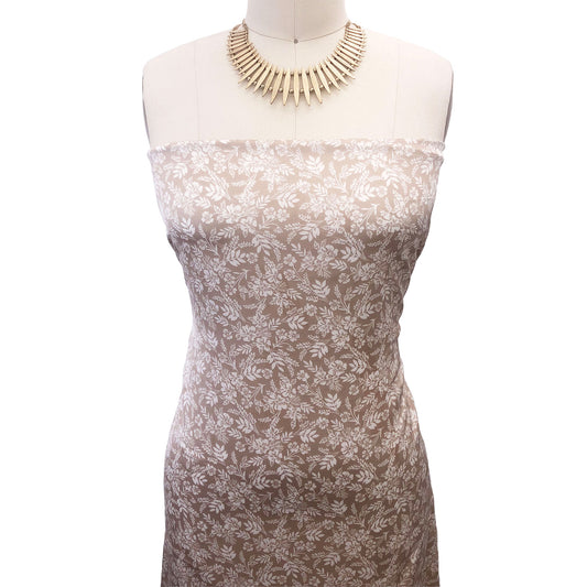 P-2920-456-STONE-OFFWHITE - PRINTED STRETCH SATIN 100% POLY