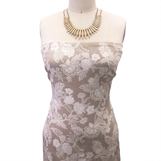 P-2925-636-SAND-OFF-WHITE PRINTED CREPON 100% RAYON CREPON