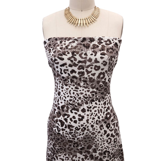 P-2939-776-OFF-WHITE-MOCHA - PRINTED TIE DYE WAFFLE NON-BRUSHED 96% POLY 4% SPANDEX