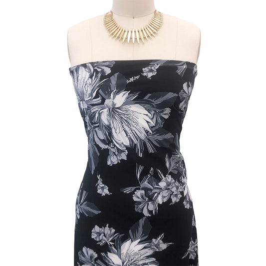 P-2947-754-BLACK-GREY - PRINTED POLY MOROCCAN 100% POLY