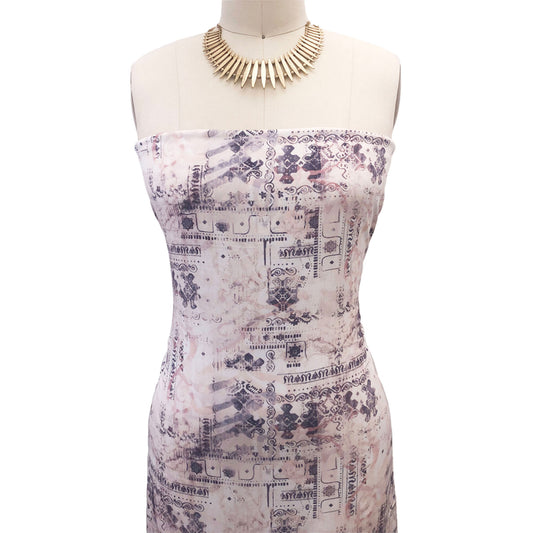 P-2957-698-IVORY-BLUSH - PRINTED RAYON CHALLIS 100% RAYON CHALLIS