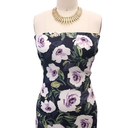 P-2963-504-INDIGO-PURPLE-LILAC - PRINTED WOOL DOBBY 100% POLYESTER