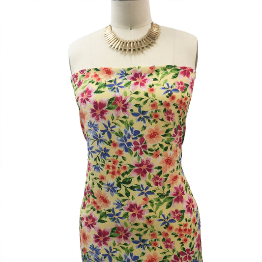 P-2965-754-BANANA-PEACH - PRINTED POLY MOROCCAN 100% POLY