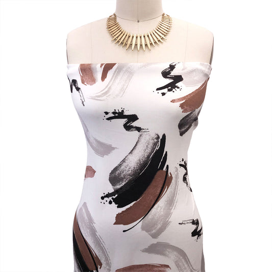 P-2966-668-OFF-WHITE-MOCHA - PRINTED DTY 92% POLY 8% SPANDEX DTY DOUBLE SIDED BRUSH