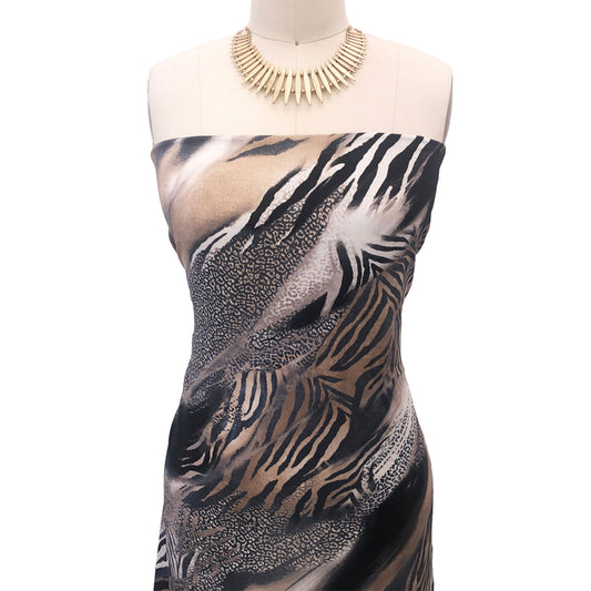 P-2970-754-BLACK-CAMEL - PRINTED POLY MOROCCAN 100% POLY