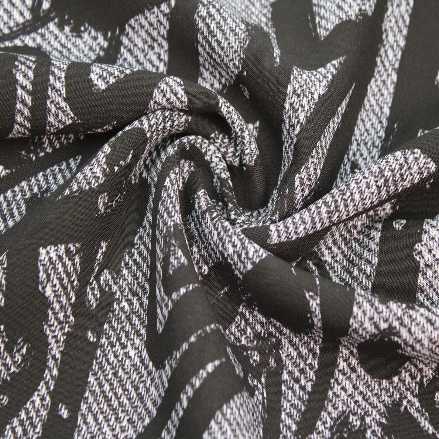 P-2975-698-CHARCOAL-BLACK - PRINTED RAYON CHALLIS 100% RAYON CHALLIS