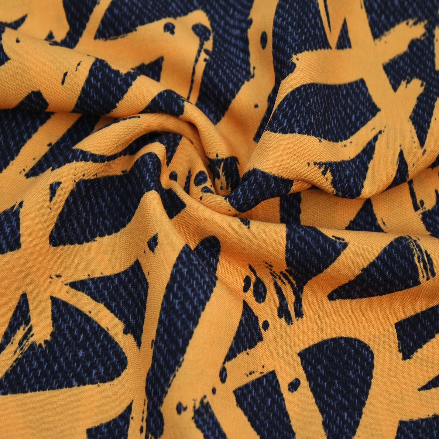 P-2975-698-CHARCOAL-YAM - PRINTED RAYON CHALLIS 100% RAYON CHALLIS