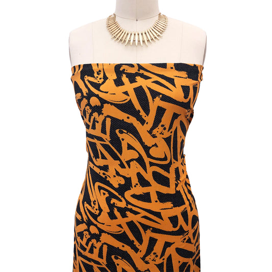 P-2975-698-CHARCOAL-YAM - PRINTED RAYON CHALLIS 100% RAYON CHALLIS