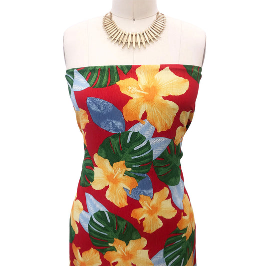 P-2980-754-RED-MARIGOLD - PRINTED POLY MOROCCAN 100% POLY