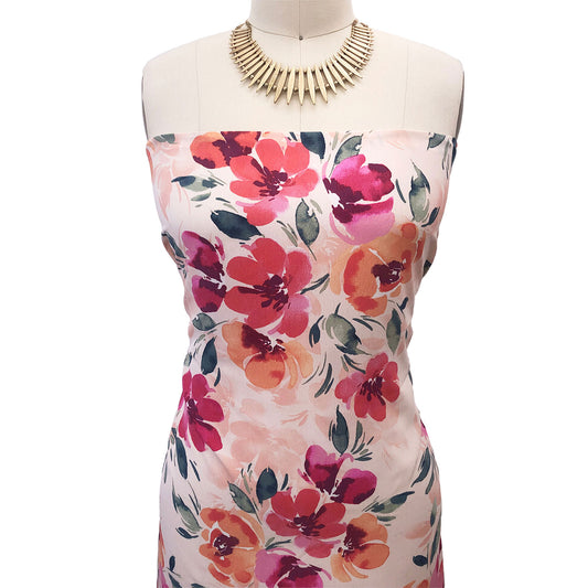 P-2981-754-PEACH-CORAL - PRINTED POLY MOROCCAN 100% POLY