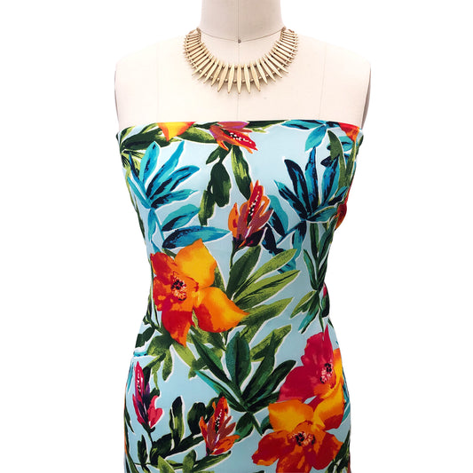 P-2983-504-MINT-ORANGE - PRINTED WOOL DOBBY 100% POLYESTER