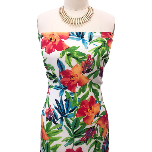 P-2983-504-OFF-WHITE-NECTARINE - PRINTED WOOL DOBBY 100% POLYESTER