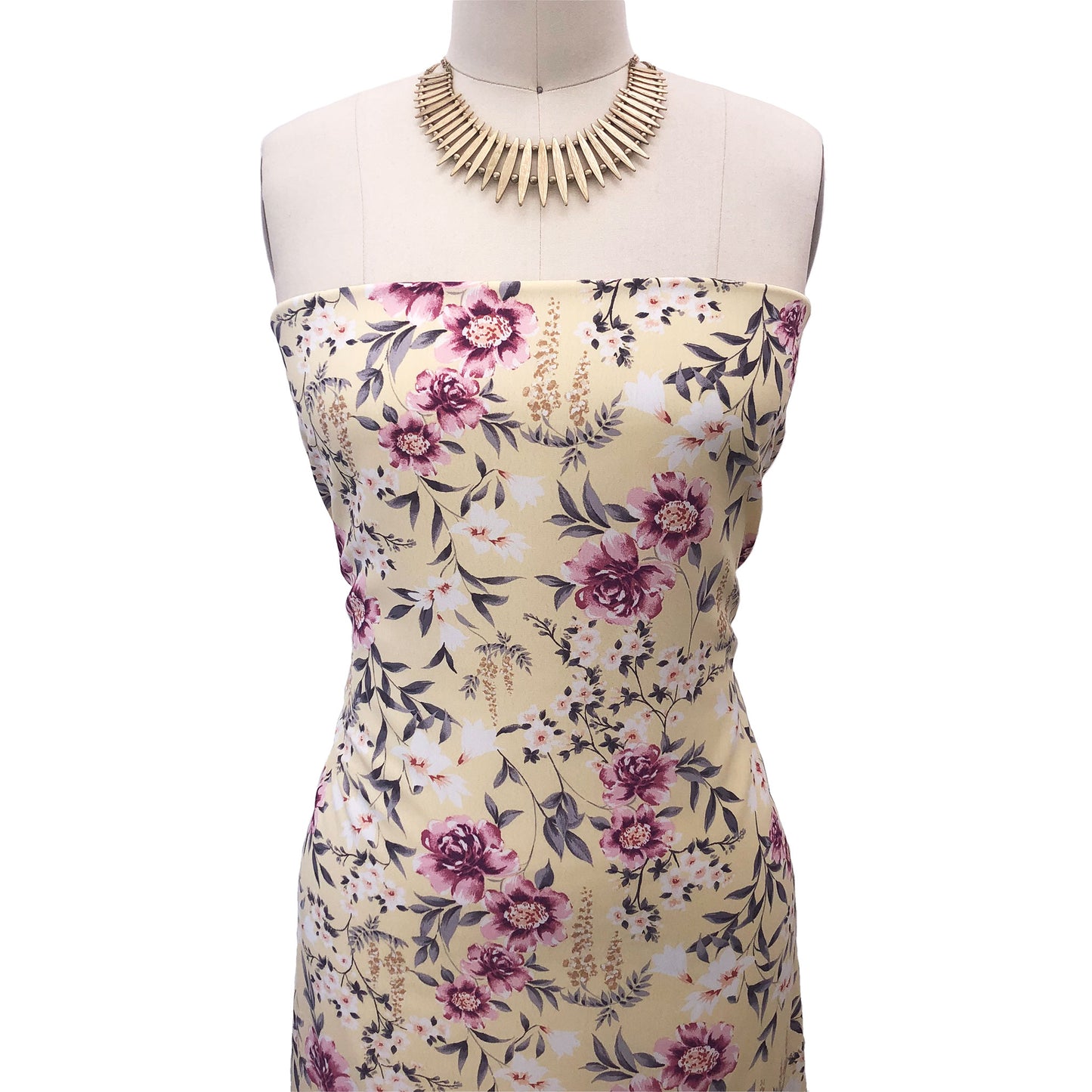 P-2984-754-PALE-YELLOW-WILD-ROSE - PRINTED POLY MOROCCAN 100% POLY