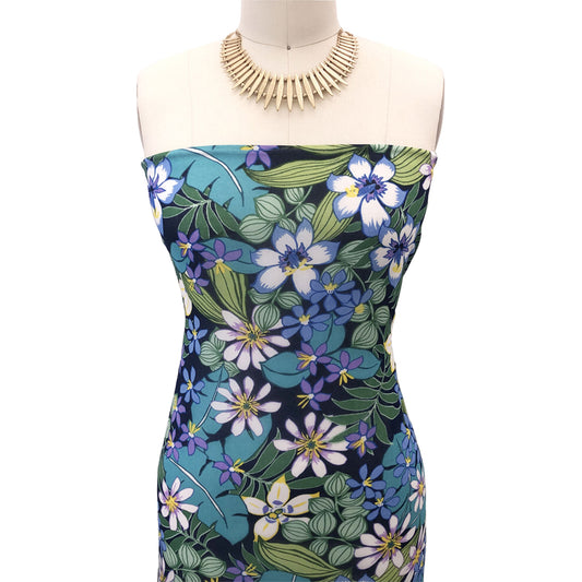 P-2986-501-NAVY-BLUE - PRINTED 100% POLYESTER HI MULTI CHIFFON WASH