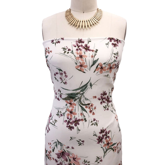 P-2988-504-IVORY-MAUVE - PRINTED WOOL DOBBY 100% POLYESTER