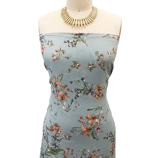 P-2988-754-CLOUD-BLUE-ROSE-TAN - PRINTED POLY MOROCCAN 100% POLY