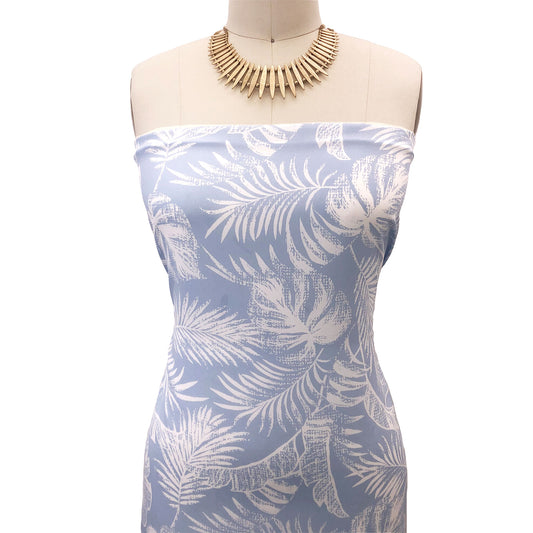 P-2994-504-BLUE-OFFWHITE - PRINTED WOOL DOBBY 100% POLYESTER