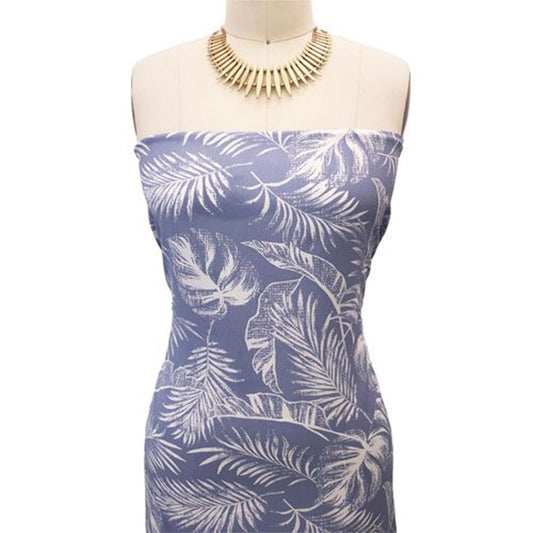 P-2994-754-BLUE-OFF-WHITE - PRINTED POLY MOROCCAN 100% POLY