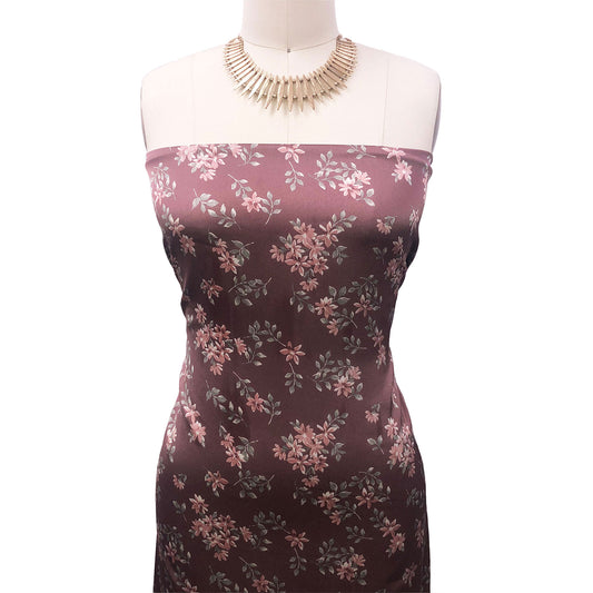 P-3000-456-ANTIQUE-MAUVE-BLUSH - PRINTED STRETCH SATIN 100% POLY