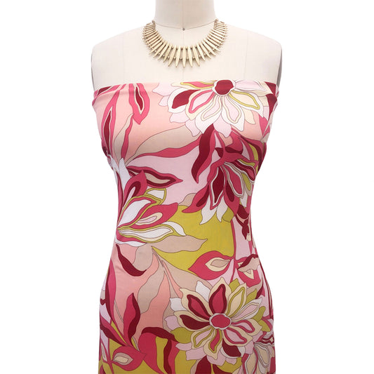 P-3004-754-PEACH-RED - PRINTED POLY MOROCCAN 100% POLY